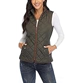 Anienaya Women's Quilted Vest Lightweight Padded Gilet Stand Collar Sleeveless Zip Up Puffer Warm Jacket w 2 Pocket