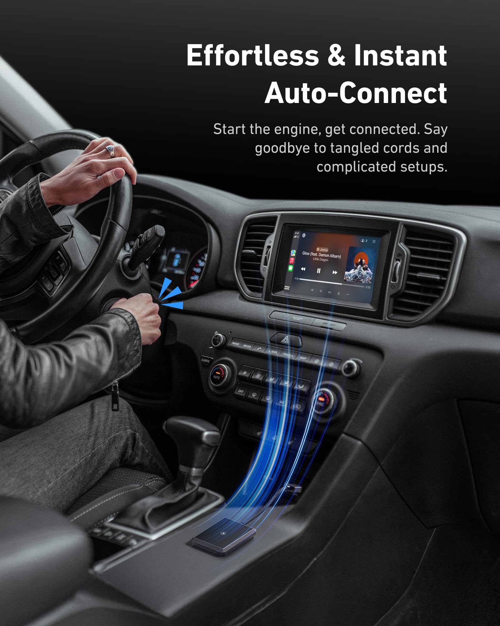 Moosieslife 2 in 1 Wireless CarPlay Adapter for iPhone & Android, 2025 Upgraded Bluetooth Android Auto Wireless Adapter, Plug-and-Play Car Play Adatper for Apple iPhone iOS 10+ & Android 10+