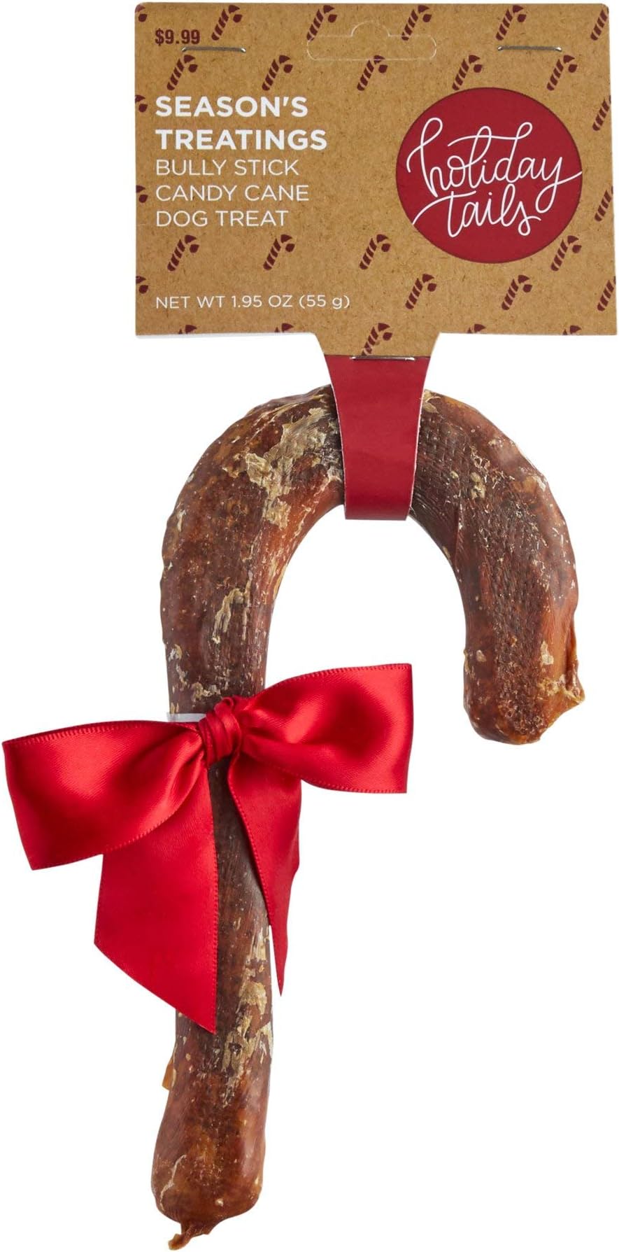 Holiday Tails Bully Stick Filled Cane Treat for Dogs