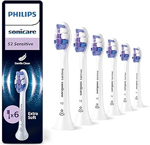Philips Sonicare S2 Sensitive, Original Ersatzbürstenköpfe, Weiß, 6er-Pack, HX6056/87