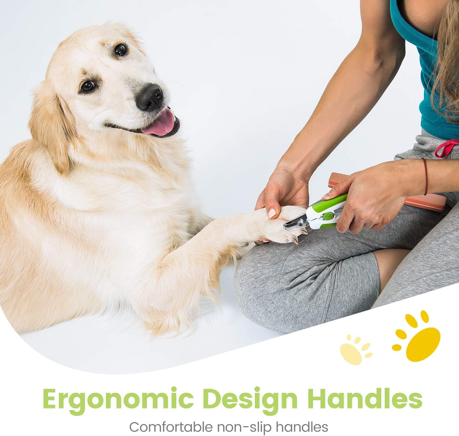 IOKHEIRA Dog Nail Clippers for Large Dogs, Professional Dog Nail Trimmers with Safety Guard to Avoid Over-Cutting, Free Nail File & Lock Switch, Professional Dog Nail Clipper for Medium Breed