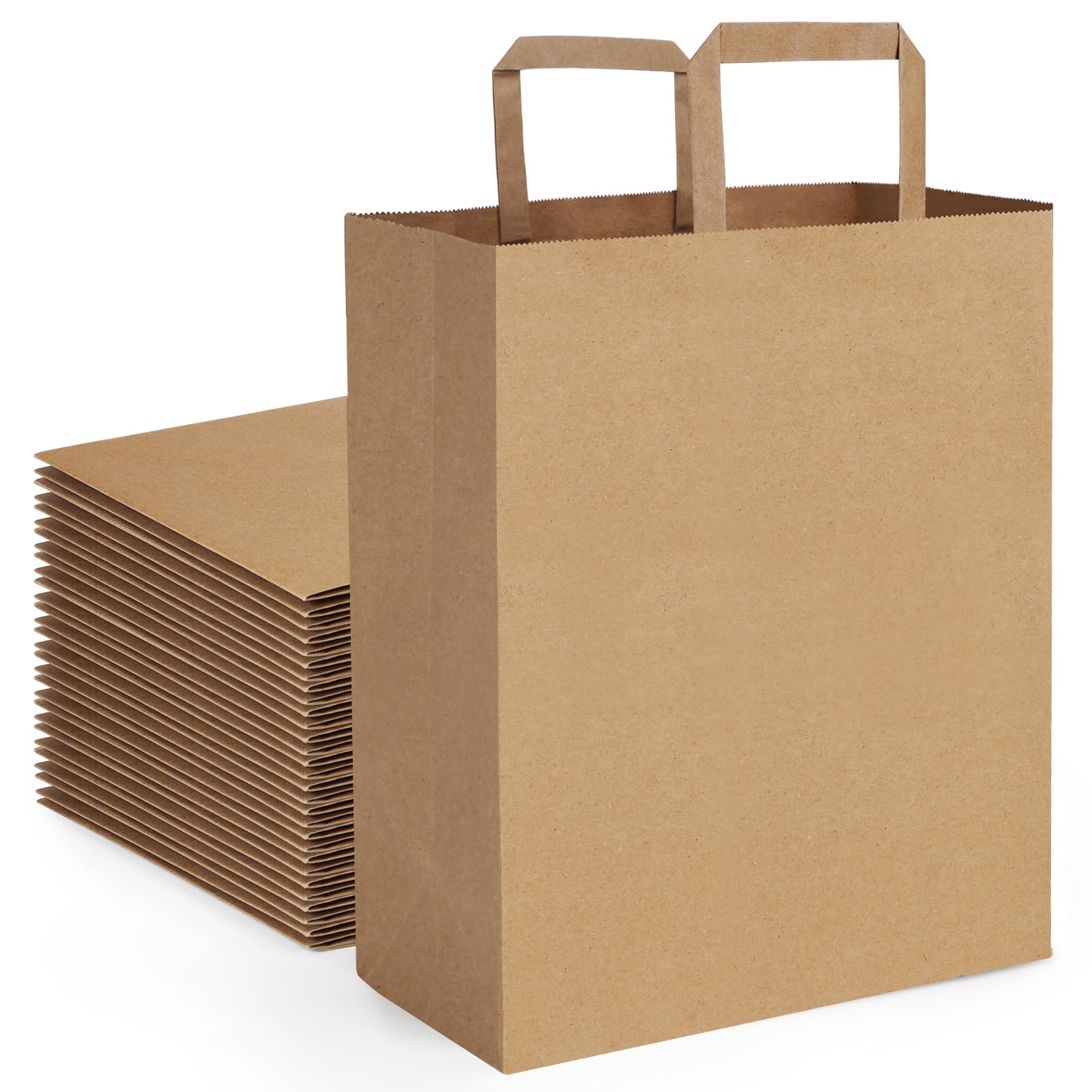 Photo 1 of BagDream Paper Grocery Bags 13x7x17 50Pcs Large Grocery Bags with Handles Bulk Recycled Kraft Brown Paper Sacks for Gift, Shopping, Retail, Merchandise, Takeout/To Go