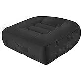 runfider Car Booster Thick Height Adjustable Seat Cushion with Breathable Mesh Cover, Portable Seat Cushion for Driving, Office Chairs Wheelchairs Trucks SUV's and Home Use Black