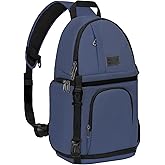 MOSISO Camera Sling Bag, DSLR/SLR/Mirrorless Camera Case Shockproof Photography Camera Backpack with Tripod Holder & Removable Modular Inserts Compatible with Canon/Nikon/Sony/Fuji, Steel Blue