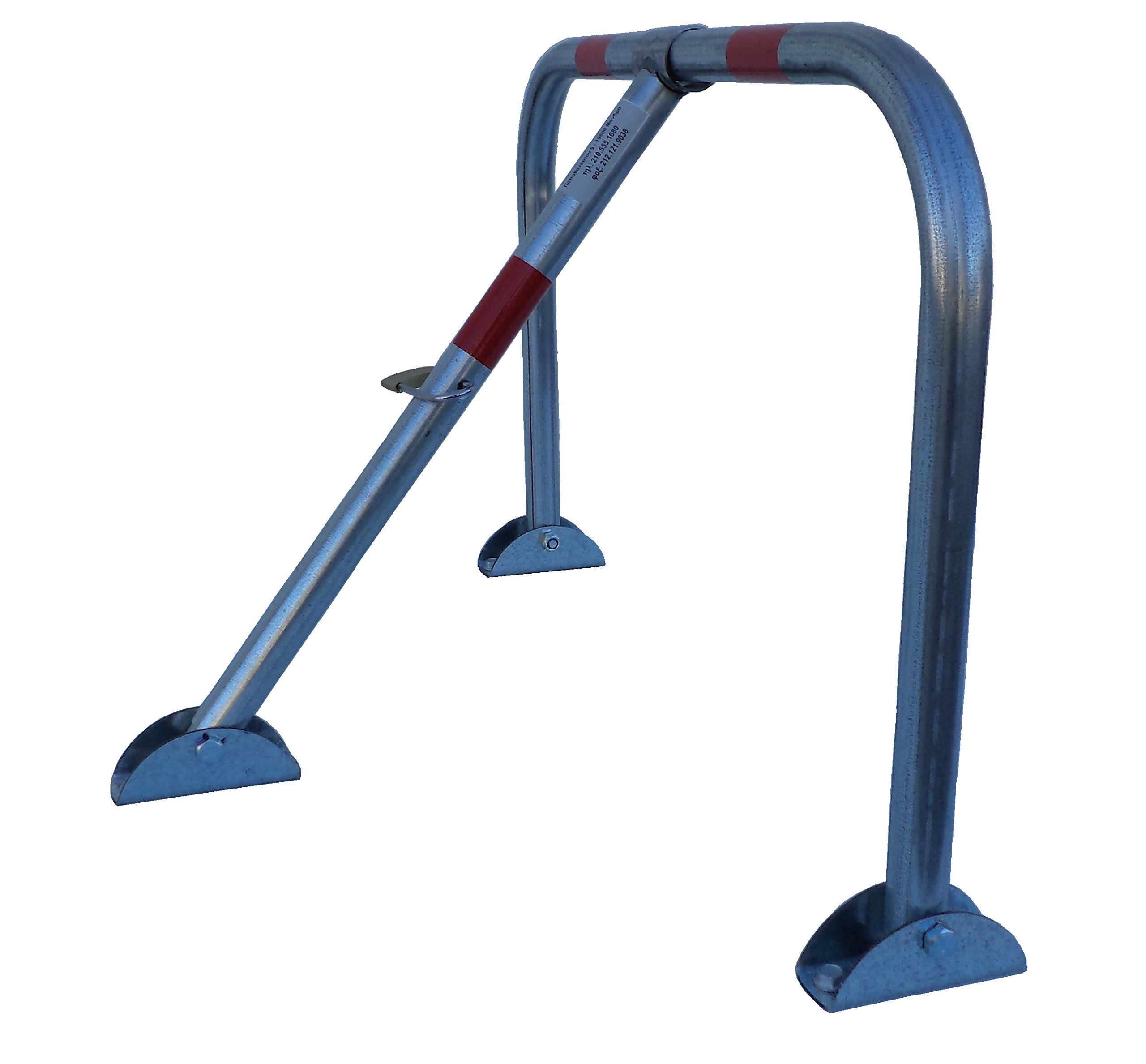 SNS SAFETY LTD Anti Theft, Folding Parking Barrier Lock, Made of Galvanized Steel Tube 32mm, with 3 Leg and Padlock, 71 x 50 cm (Pack of 1)