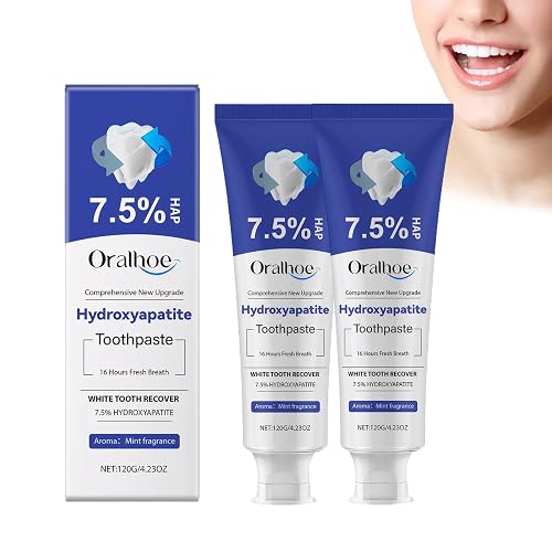 2PCS Hydroxyapatite Toothpaste UK, Hydroxyapatite Toothpaste 7.5 Restorative Natural Nanohydroxyapatite Toothpastes for Enamel Restoration, Sensitive Teeth Care
