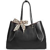 Large Tote Bag for Women,Shoulder Bag Vegan Leather Hobo Handbags Purses with Detachable Pocket Exquisite Silk Scarves