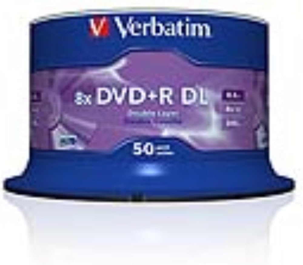 Verbatim 43758 DVD+R 8x DL Matt Silver 50 Pack