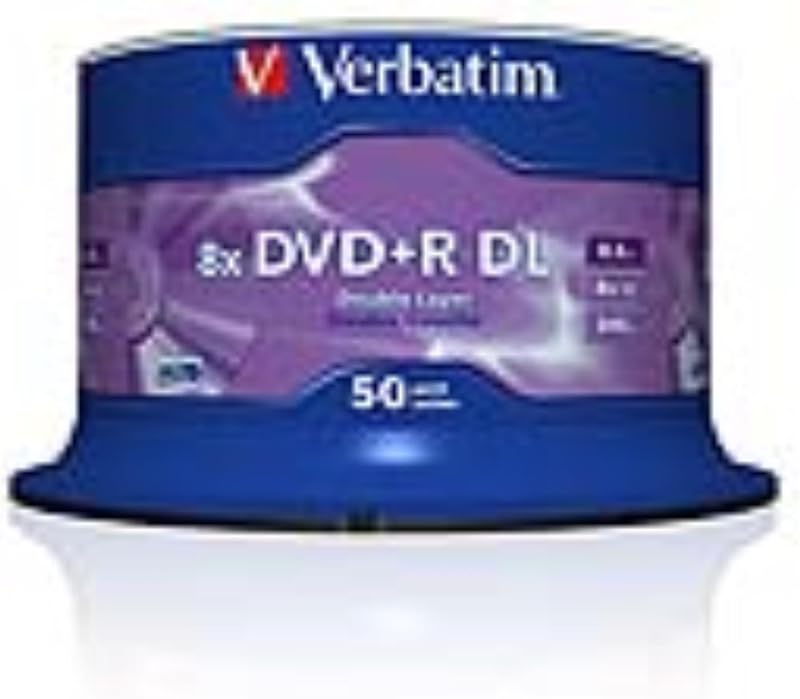 Verbatim 43758 DVD+R 8x DL Matt Silver 50 Pack