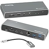 Plugable Thunderbolt 4 Docking Station | TAA-Compliant Dual Monitor Laptop Dock for Mac & Windows | 3X Thunderbolt Ports, USB