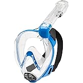 Cressi Adult Snorkeling Full Face Mask - Wide Clear View, Anti-Fog System, Easy Breathing - Baron: Designed in Italy