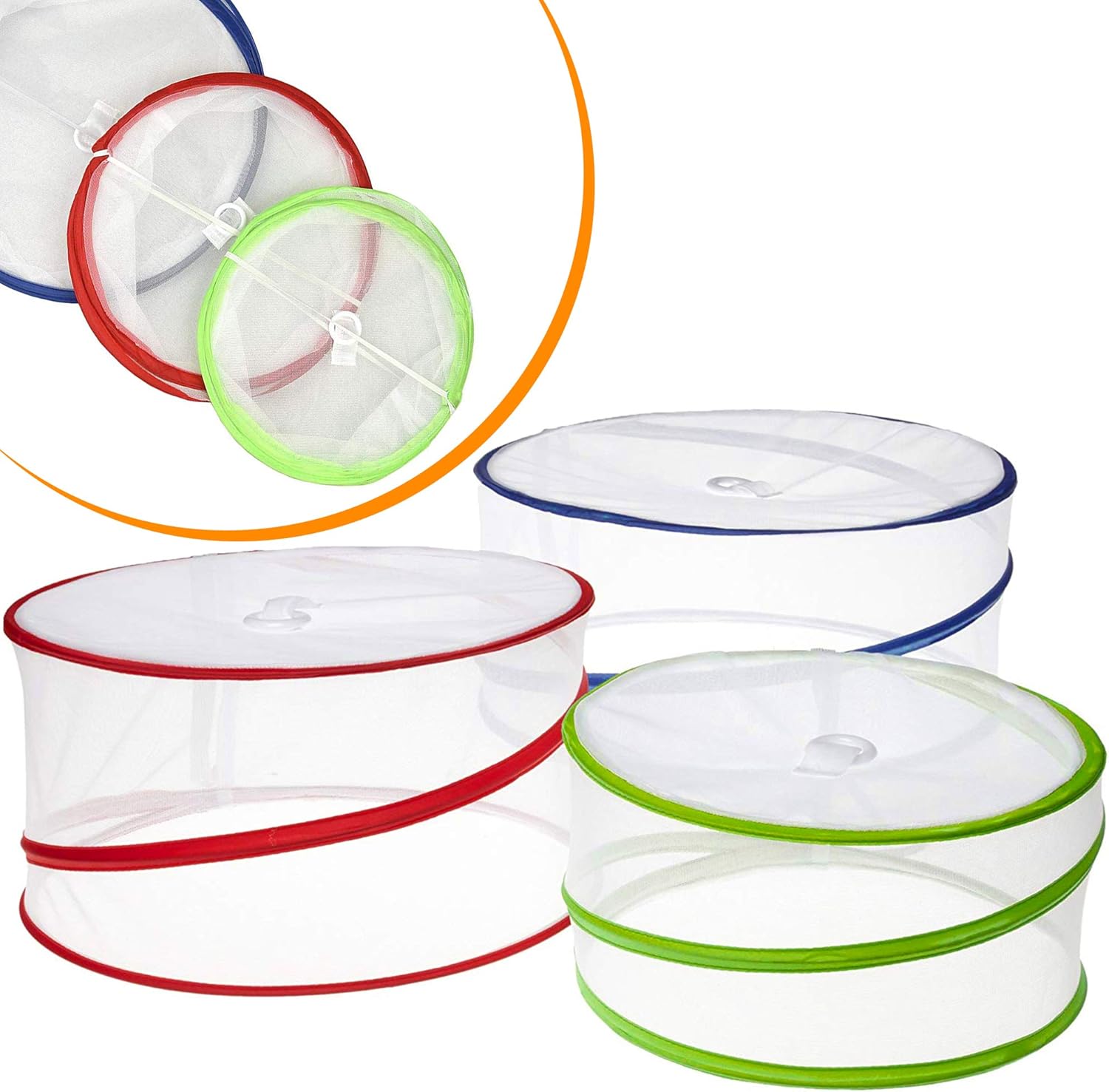 Evelyn Living 3 x Collapsible Pop Up Food Covers Outdoor Picnic