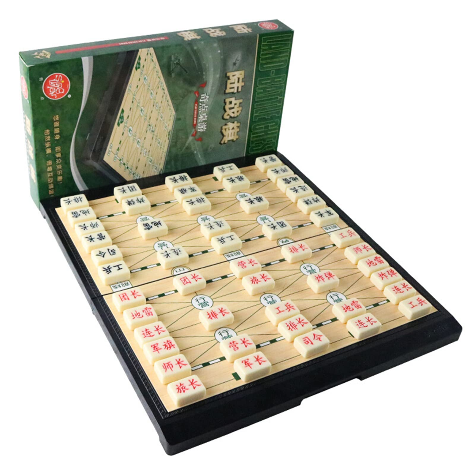 Photo 1 of Chinese Army Chess,Military Chess Chinese Table Game Chess Foldable, Extended Board, Luzhanqi, Junqi,Professional Chinese Chess Pieces Set Chessboard for Kids Children Adults Game Gift