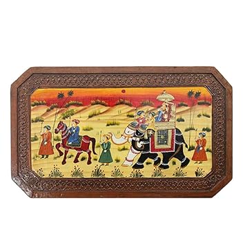 APKAMART Hand Crafted Wooden Center Table - 36 Inch Length - Handicraft Coffee Table for Home Decor, Room Decor and Gifts