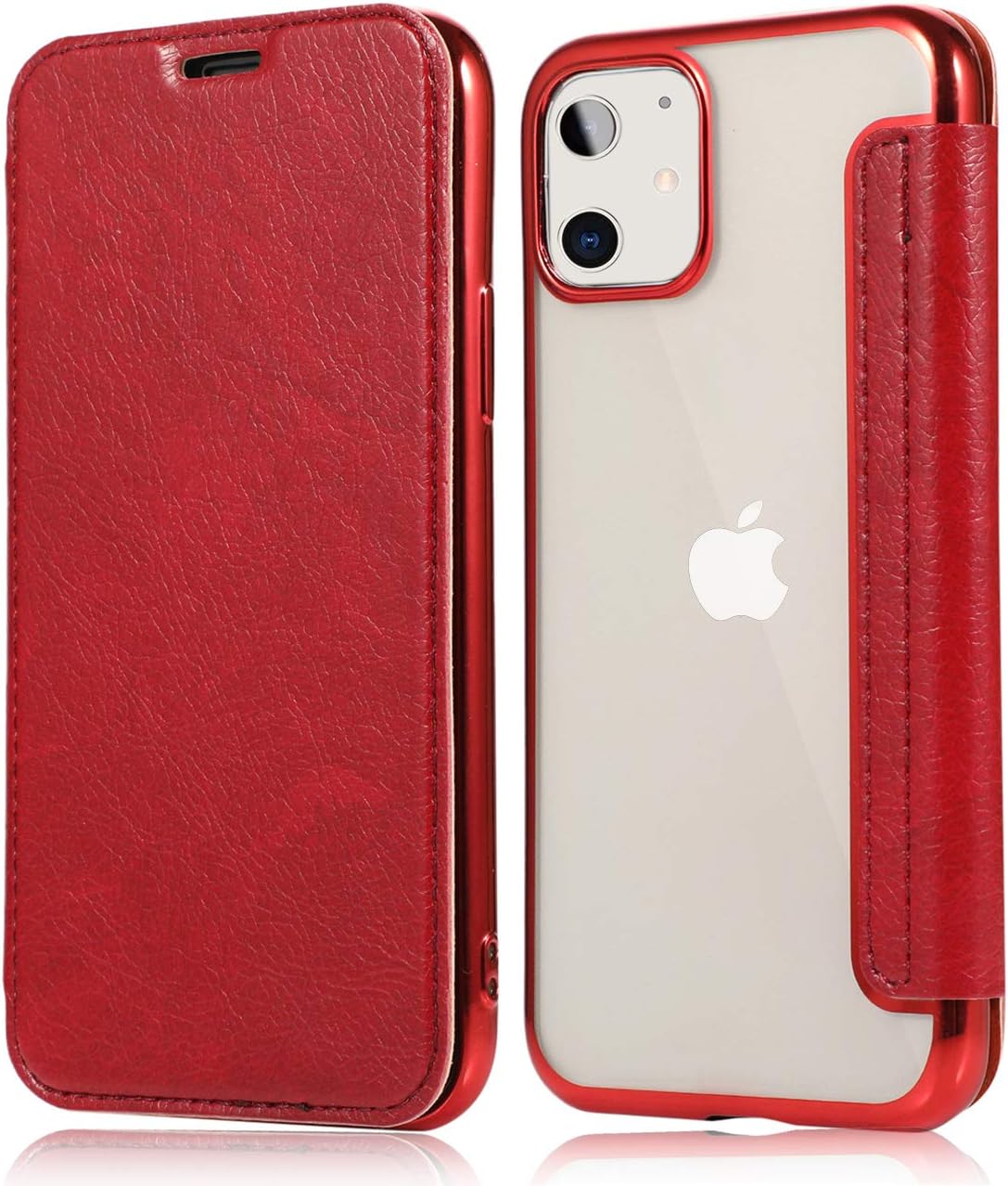 Amazon Com Feimeng For Iphone 11 Wallet Case With Clear Case Slim Thin Pu Leather Folio Flip Case With Card Slot And Clear Soft Tpu Back Cover For Apple Iphone 11 6 1 19
