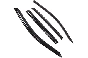 TUNINGPROS Car Window Rain Guard | Outside Mount Visors Auto Side Window Deflectors | Windows Visor Rain Shields Compatible with 2014-2016 Subaru Forester | 4 Pcs Set, WD2-846, Dark Smoke