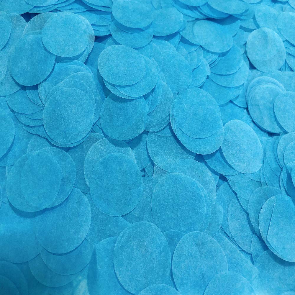 Photo 1 of Blue Confetti 1 inch Tissue Paper Confetti Circles Filled Balloons or Table Party Decoration 5000 pcs