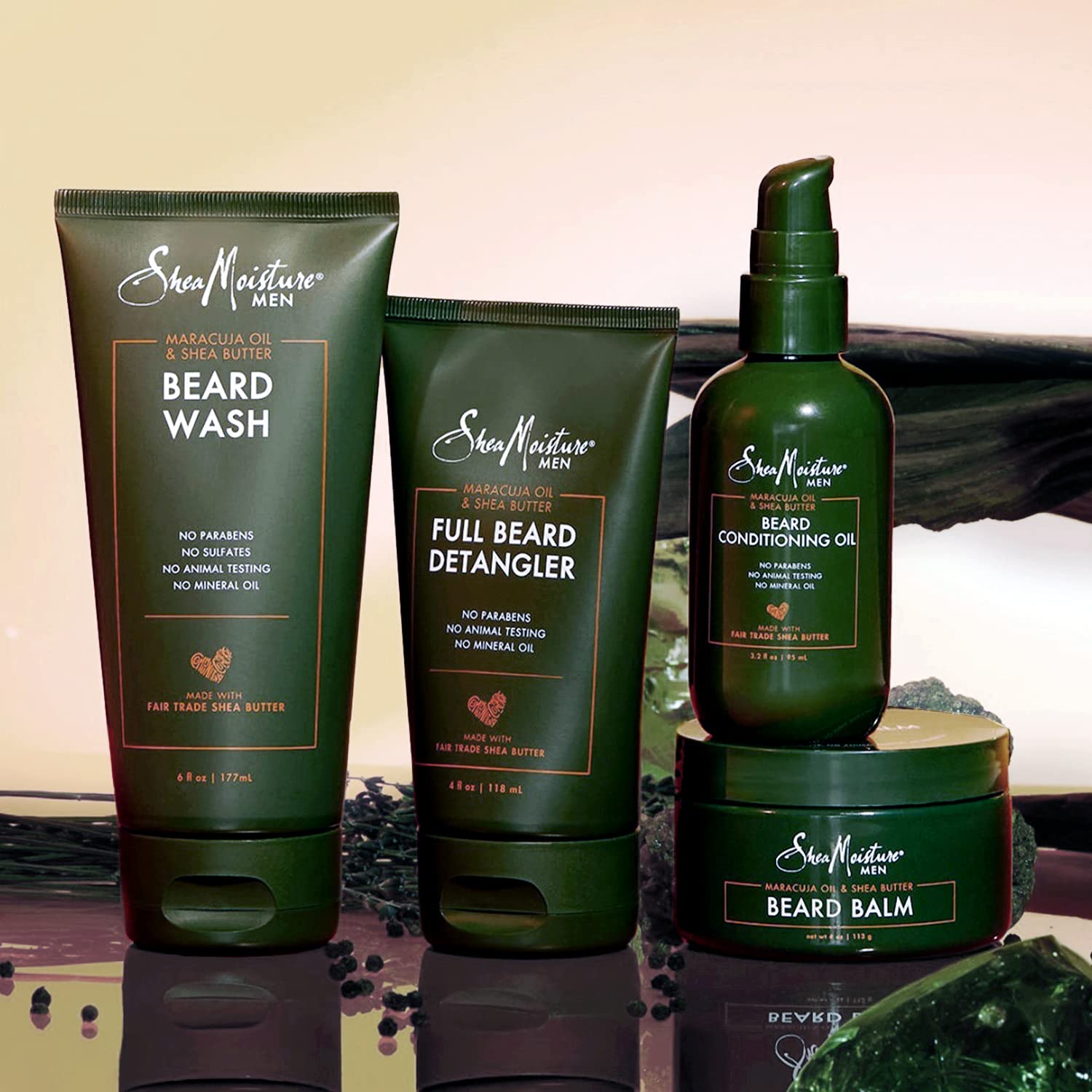 SheaMoisture Beard-Care Kit for Men, Includes Wash, Balm, Oil, Conditioner, Natural Shea Butter & Maracuja Oil, Great Gift