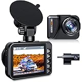 LAMTTO 4K Dash Cam Built-in GPS Front 4K/2.5K and Rear 1080P, Dual Dash Camera for Cars, 2" IPS Wide Angle Car Camera Recorde
