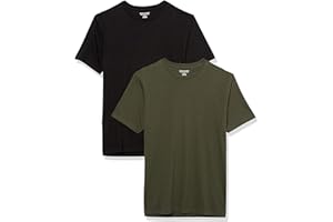 Amazon Essentials Men's Short Sleeve T-Shirts, Slim-Fit, Crewneck, Pack of 2