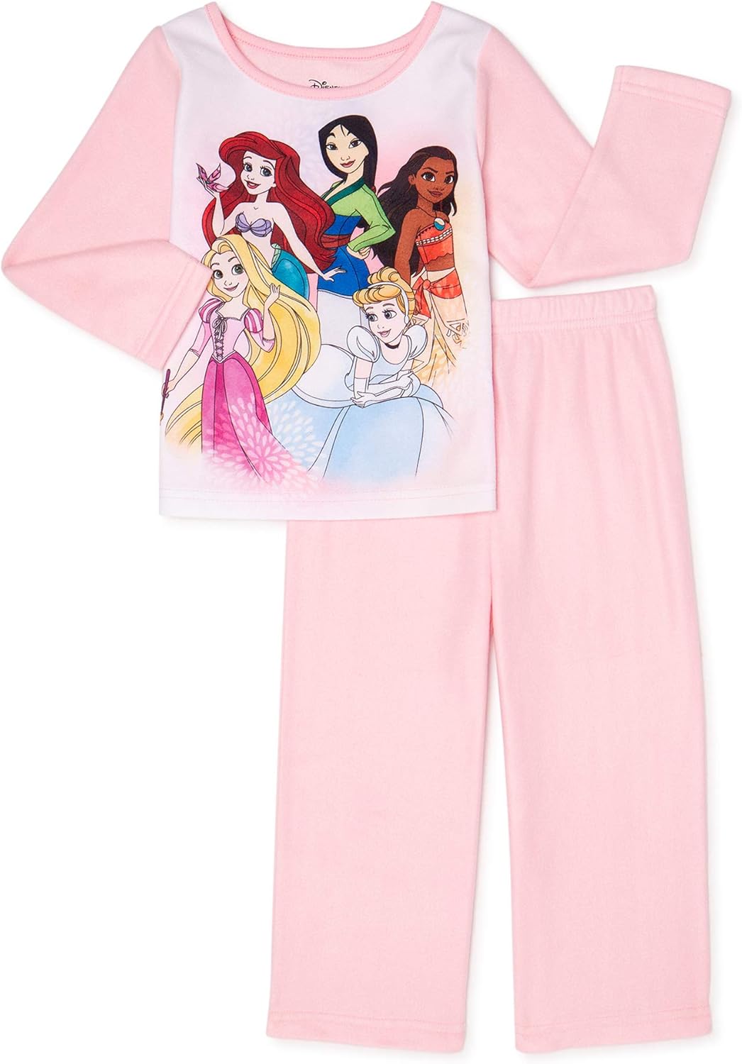 Disney Girls' Princess 2 Piece Flannel Pajama Set Clothing