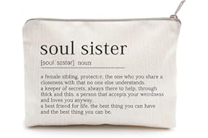 LICOBG Soul Sister Makeup Case Gifts for Sister Cosmetic Bag Best Friend Toiletry Bag Gift Motivation Quotes Sister Birthday Gift (Soul Sister)