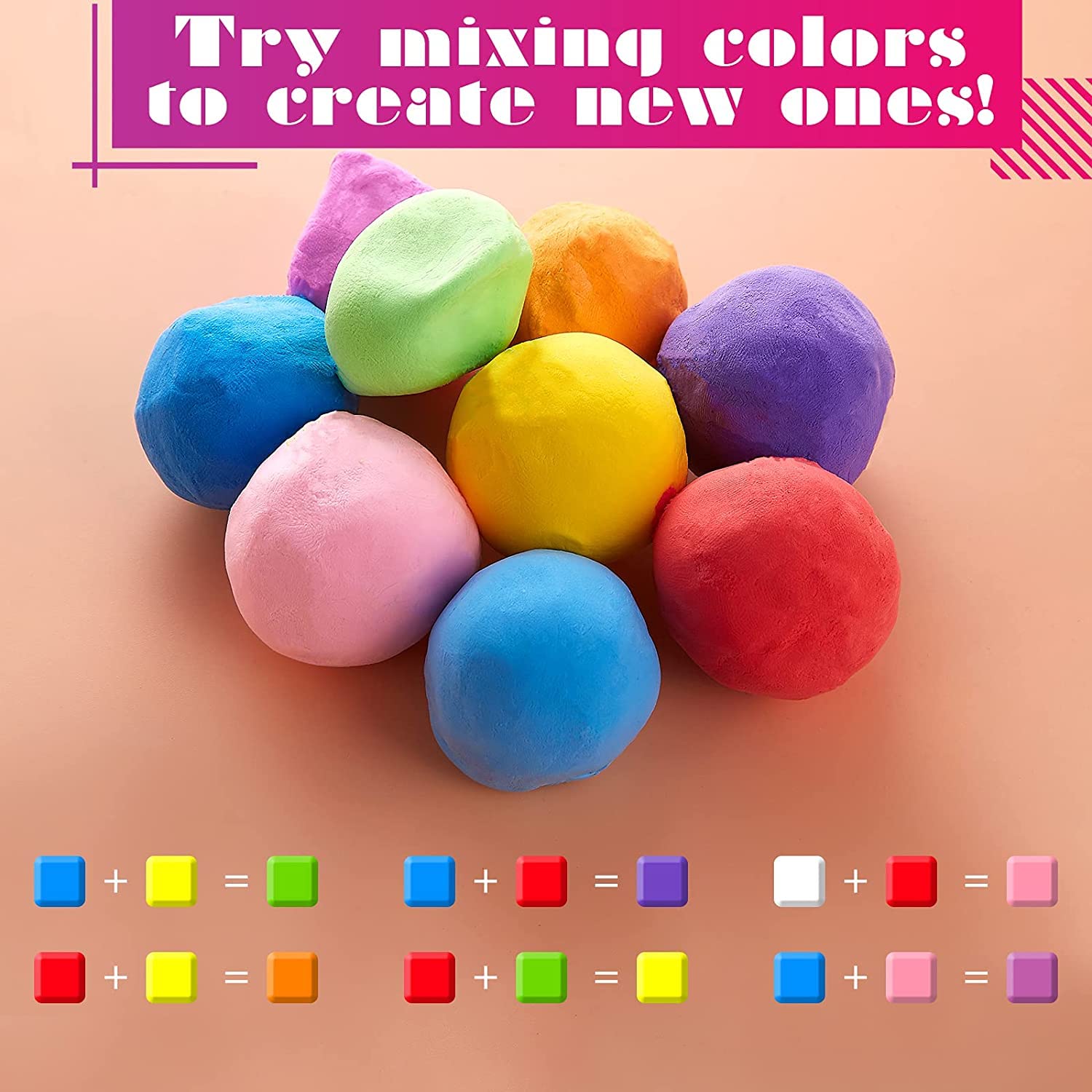 QMAY 24 Colors Air Dry Clay, DIY Modeling Clay Ultra Light Modeling