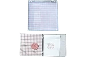 Arbuya Acrylic Stamp Block with Grid 6.3”x6.3 Perfect Positioning Stamping Platform Clear Stamps Scrapbook Craft Stamping Tool for Card Making Scrapbooking Journaling and Other Paper Crafts-AT001