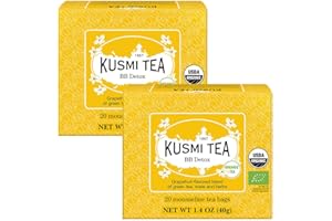 Kusmi Tea - Pack of 2 Boxes of Tea Bags - BB Detox - Iconic Detox Tea - Organic Tea - Blend of Green Tea, Mate & Grapefruit - Organic Flavored Yerba Mate Tea - 2x20 Tea Bags