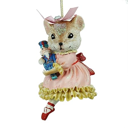 Gisela Graham Nussknacker Clara die Maus Weihnachtsdekoration 11 cm