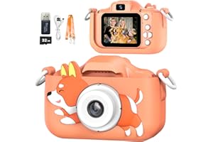 MgaoLo Kids Camera Toys for 3-12 Years Old Boys Girls Children,Portable Child Digital Video Camera with Silicone Cover, Christmas Birthday Gifts for Toddler Age 3 4 5 6 7 8 9 (Dog Orange)