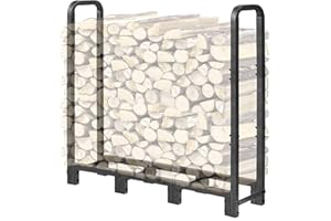 TMEE 1.4ft-4ft Firewood Rack, Firewood Rack Outdoor Indoor,Upgraded Adjustable Heavy Duty Wood Rack,Firewood Wood Storage for Outdoor Patio Black