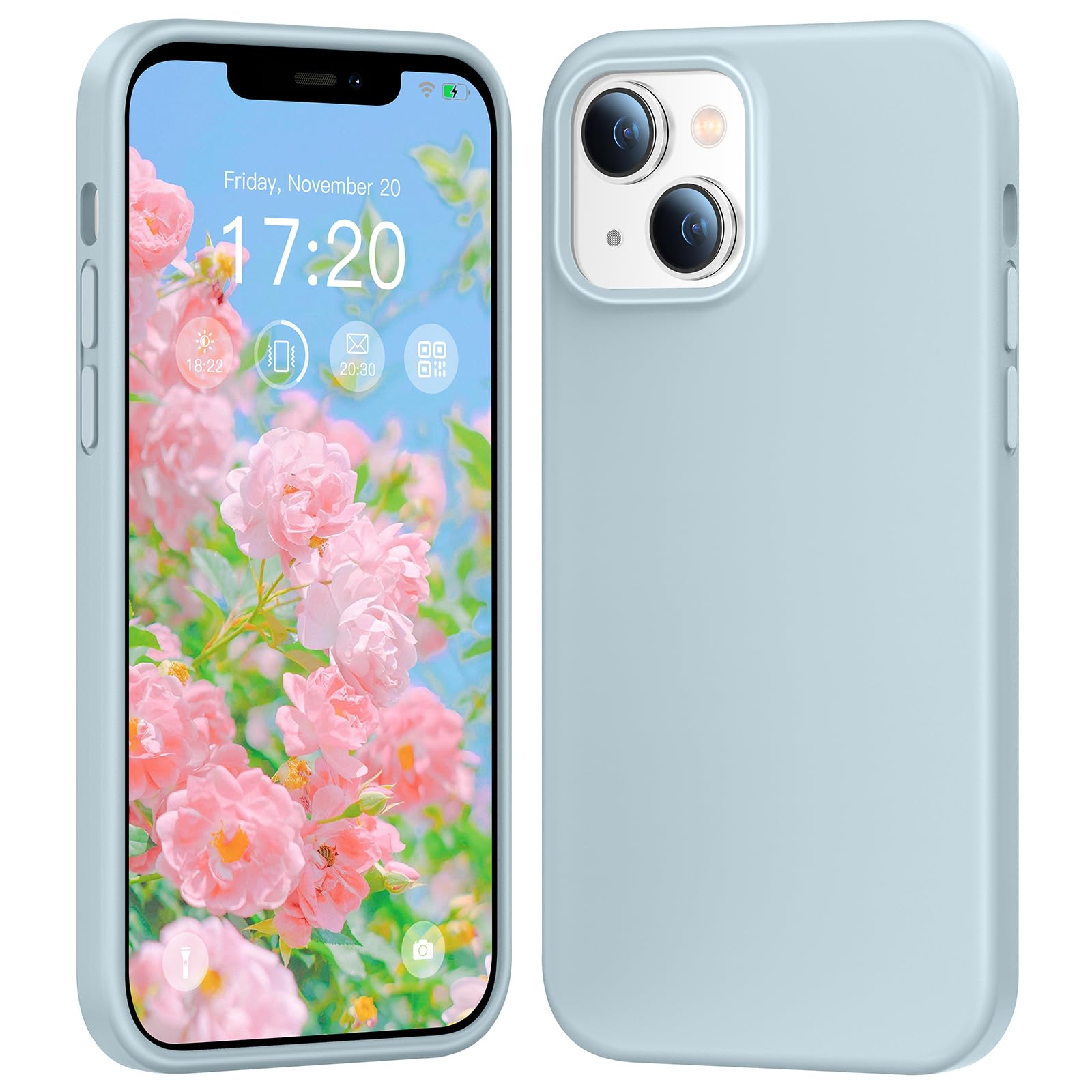 Photo 1 of PuyaTeya Designed for iPhone 13/14 Case, Premium Liquid Silicone, Soft Anti-Scratch Microfiber Lining, 4-Layer Shockproof and Abrasion Resistant, Silky Soft Touch Protective Case(Light Blue)