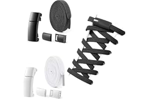 2 Pairs Magnetic Elastic No Tie Shoe Laces for Kids and Adults, Tieless Shoelaces for Sneakers, One Size Fit All for Shoes(Wh