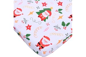 GOPHRALOVE Christmas Crib Sheet, Baby Sheets Fitted Crib Sheet Cozy Breathable Fits Standard Size Crib for Toddler Girl Boy, 52x28 inches