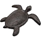 Comfy Hour 6" Cast Iron Sea Turtle Figurine, Black, Rustic &amp; Vintage | Ocean, Garden, Patio &amp; Beach House Decor, Farmhouse Brown Coastal Accent for Bathroom &amp; Office
