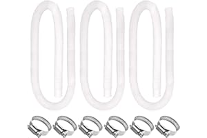 Zhitaoxun 3PCS 1.25"x 59" Pool Pump Replacement Hoses,1-1/4" Diameter Pool Hoses for All Above Ground Pools,Pool Filter Hose with 6 Metal Clamps for Filter Pump 300GPH, 330GPH, 530GPH and 1000GPH