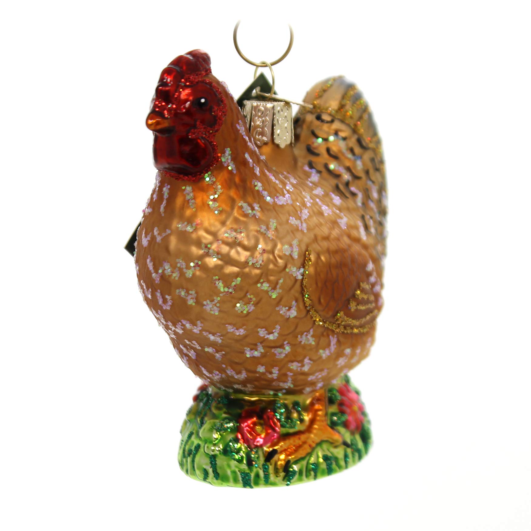 Old World Christmas Ornaments: Farm Animals Glass Blown Ornaments for Christmas Tree,Spring Chicken