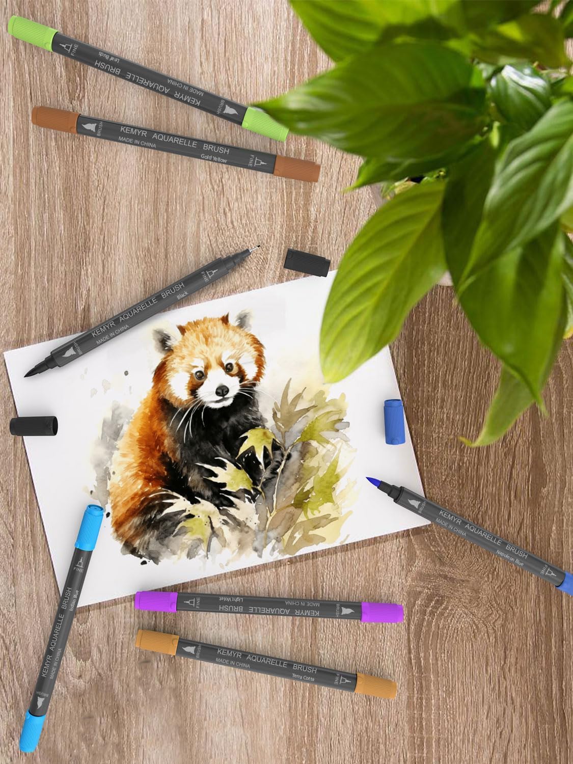 KEMYR Markers for Adult Coloring Books: 80 Color Dual Tip Fine & Brush Pens - Water-Based Coloring Marker for Adults Drawing Sketching Bullet Journal Writing Lettering No bleeding