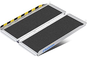 Ruedamann 3FT Wheelchair Ramp, Portable Wheelchair Ramp for Home Entrance, 30-1/4" Wider Design, Non-Slip Aluminum Folding Ramps for Wheelchairs, Strollers, Scooters, Stairs, Curbs, Doorways