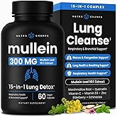 NutraChamps Mullein Leaf Extract for Lung Detox Extra Strength Lung Cleanse for Smokers, Mullein Capsules Lung Support Supplement for Respiratory Lung Health