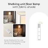MiniSun White Wooden Floor Lamp with Shelves 159cm 10W Bulb Included view 2
