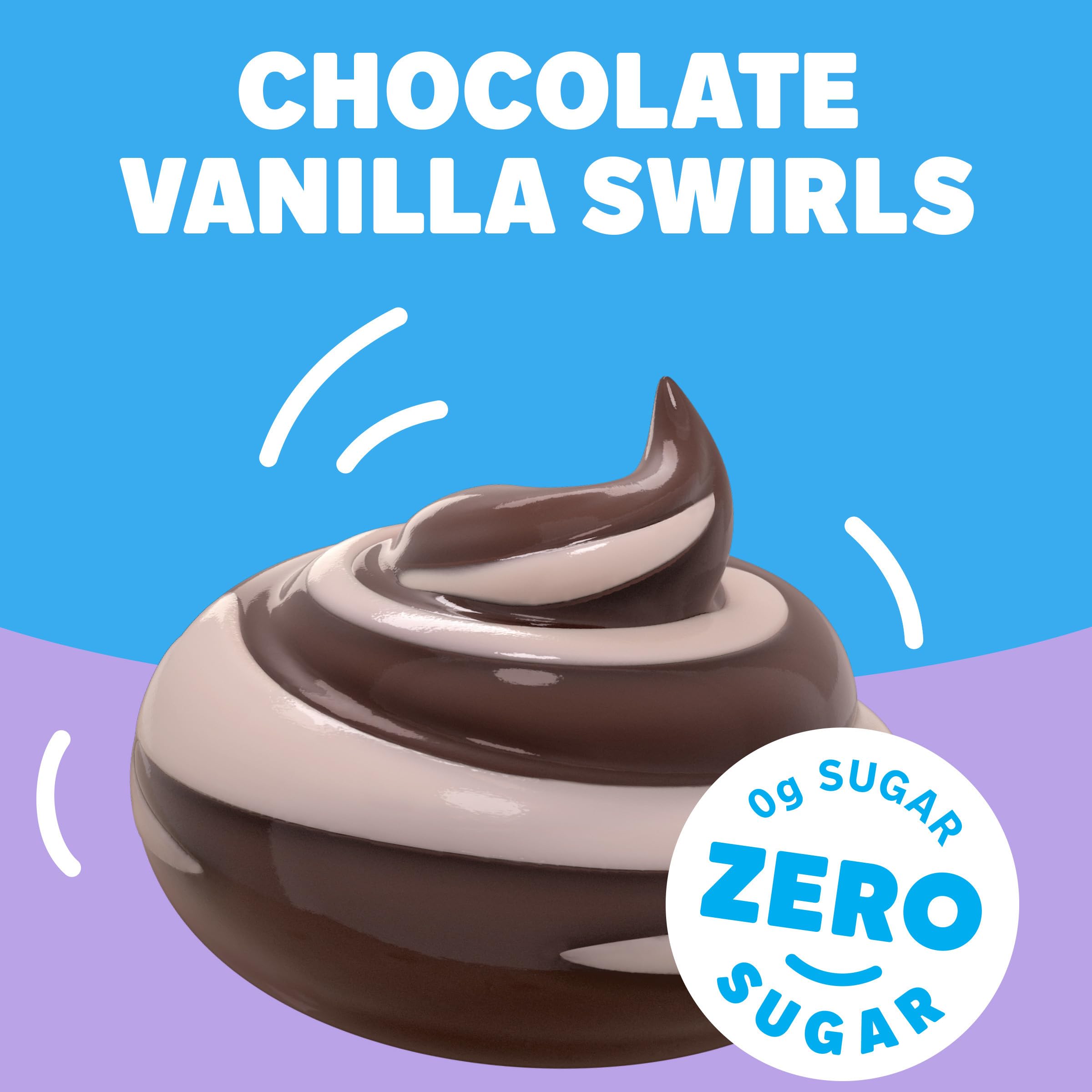 Jell-O Chocolate Vanilla Swirls Artificially Flavored Zero Sugar Ready-to-Eat Pudding Snack Cups, 4 ct Cups