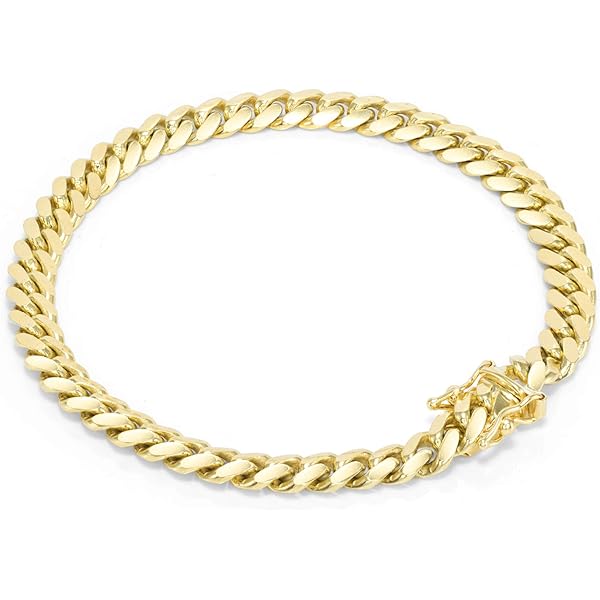 Amazon.com: Nuragold 14k Real Yellow Gold Solid Miami Cuban Link