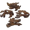 Tfwadmx 4 Pcs Aquarium Resin Driftwood Decoration Log Fish Tank Cave Hideout Wood Decor Freshwater Betta Ornament Aquarium Decorations