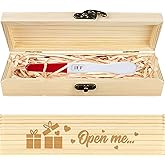 CHGCRAFT Pregnancy Test Keepsake Box Gift Love Heart Wooden Pregnancy Announcement Gifts Box with Raffia Ribbon and Lock Announcement Gifts for Dad Husband, 8x2x1.2 inch