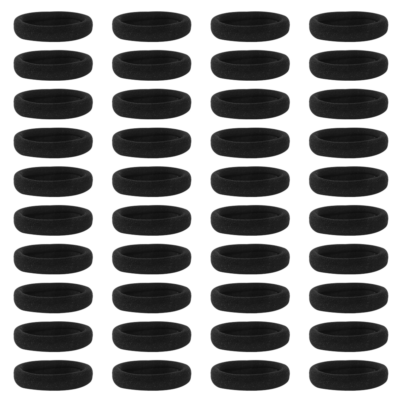 SWYSGS 40 Hair Bobbles Black - Premium Rubber Bands Hair Bands - Elastic and Cotton - Rubber Bands for Women and Girls Bun - Hair Band Ponytail Rubber, Black