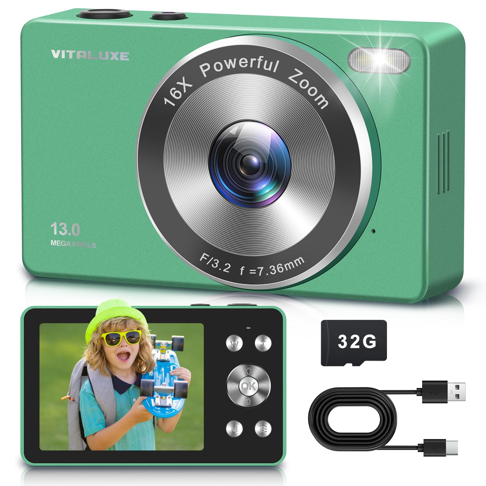 4K Digital Camera, VITALUXE FHD Kids Camera, Real