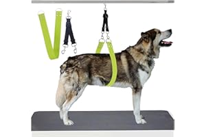 DISCPETSEC Pet Dog Grooming Belly Straps - Pet Dog Grooming Loops Green Groomer Belly Support Band Wide Waterproof Strong PVC Belly Loop Grooming Loops for Pet Bathing Grooming (Green Long)