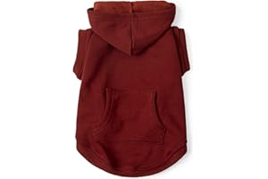 Koneseve Dog Hoodie Fleece Puppy Clothes Warm Sweater with Hat for Small Dogs Cat Hooded Shirt Kitten Pet Basic Hoodies Sweatshirt with Pocket Doggie Soft Winter Coat Apparel (Red; L)